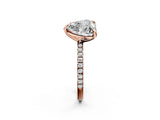 Rose gold Oval and Heart Toi Moi Ring with Prong Setting and Pave Band 2