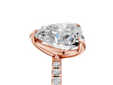Rose gold Oval and Heart Toi Moi Ring with Prong Setting and Pave Band 5
