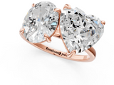 Rose gold Oval and Heart Toi Moi Ring with Prong Setting and Plain Band_14