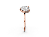 Rose gold Oval and Heart Toi Moi Ring with Prong Setting and Plain Band_15