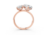 Rose gold Oval and Heart Toi Moi Ring with Prong Setting and Plain Band_16