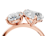 Rose gold Oval and Heart Toi Moi Ring with Prong Setting and Plain Band_17