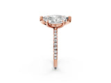 Rose gold Oval and Marquise Toi Moi Ring with Prong Setting and Micro Pave Band 2