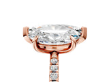 Rose gold Oval and Marquise Toi Moi Ring with Prong Setting and Micro Pave Band 5