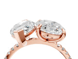 Rose gold Oval and Marquise Toi Moi Ring with Prong Setting and Pave Band_79