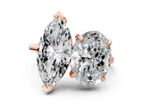 Rose gold Oval and Marquise Toi Moi Ring with Prong Setting and Plain Band_40