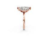 Rose gold Oval and Marquise Toi Moi Ring with Prong Setting and Plain Band_42