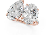 Rose gold Oval and Pear Toi Moi Ring with Prong Setting and Micro Pave Band 1