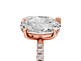 Rose gold Oval and Pear Toi Moi Ring with Prong Setting and Micro Pave Band 5