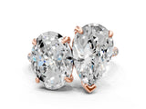 Rose gold Oval and Pear Toi Moi Ring with Prong Setting and Micro Pave Band