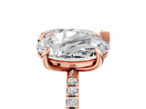 Rose gold Oval and Pear Toi Moi Ring with Prong Setting and Pave Band 5