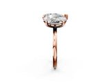 Rose gold Oval and Pear Toi Moi Ring with Prong Setting and Plain Band 2