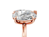Rose gold Oval and Pear Toi Moi Ring with Prong Setting and Plain Band 5