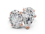 Rose gold Oval and Pear Toi Moi Ring with Prong Setting and Plain Band