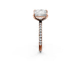 Rose gold Oval and Princess Toi Moi Ring with Prong Setting and Micro Pave Band 2