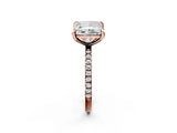 Rose gold Oval and Princess Toi Moi Ring with Prong Setting and Pave Band 2