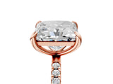Rose gold Oval and Princess Toi Moi Ring with Prong Setting and Pave Band 5