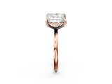 Rose gold Oval and Princess Toi Moi Ring with Prong Setting and Plain Band 2