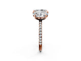 Rose gold Oval and Radiant Toi Moi Ring with Prong Setting and Micro Pave Band 2