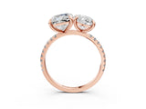 Rose gold Oval and Radiant Toi Moi Ring with Prong Setting and Micro Pave Band 3