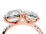 Rose gold Oval and Radiant Toi Moi Ring with Prong Setting and Micro Pave Band 4