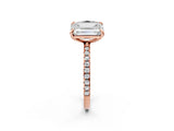 Rose gold Oval and Radiant Toi Moi Ring with Prong Setting and Pave Band_124