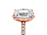 Rose gold Oval and Radiant Toi Moi Ring with Prong Setting and Pave Band_127