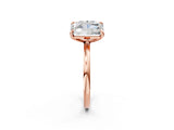 Rose gold Oval and Radiant Toi Moi Ring with Prong Setting and Plain Band 2