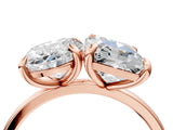 Rose gold Oval and Radiant Toi Moi Ring with Prong Setting and Plain Band 4