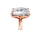 Rose gold Oval and Radiant Toi Moi Ring with Prong Setting and Plain Band 5