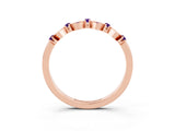 Rose gold Pavé Cushion Amethyst Cluster Eternity Band with Prong Setting_21