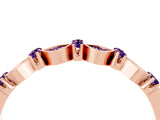 Rose gold Pavé Cushion Amethyst Cluster Eternity Band with Prong Setting_22