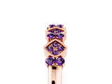 Rose gold Pavé Cushion Amethyst Cluster Eternity Band with Prong Setting_23