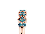 Rose gold Pavé Cushion Blue Topaz Cluster Eternity Band with Prong Setting_23