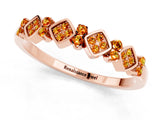 Rose gold Pavé Cushion Citrine Cluster Eternity Band with Prong Setting_19