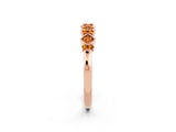 Rose gold Pavé Cushion Citrine Cluster Eternity Band with Prong Setting_20