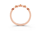 Rose gold Pavé Cushion Citrine Cluster Eternity Band with Prong Setting_21