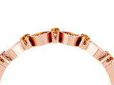 Rose gold Pavé Cushion Citrine Cluster Eternity Band with Prong Setting_22