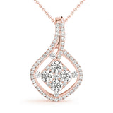 Rose gold Pavé Cushion Diamond Cluster Pendant