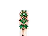 Rose gold Pavé Cushion Emerald Cluster Eternity Band with Prong Setting_23