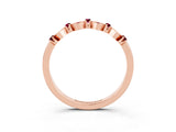 Rose gold Pavé Cushion Garnet Cluster Eternity Band with Prong Setting_21