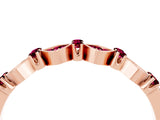 Rose gold Pavé Cushion Garnet Cluster Eternity Band with Prong Setting_22