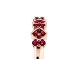 Rose gold Pavé Cushion Garnet Cluster Eternity Band with Prong Setting_23