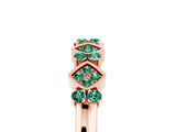 Rose gold Pavé Cushion Green Sapphire Cluster Eternity Band with Prong Setting_23