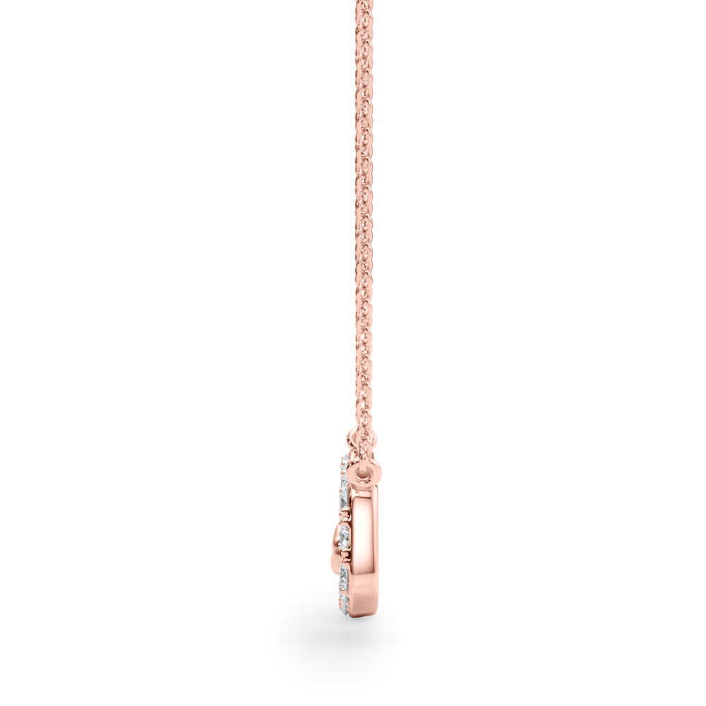 Rose gold Pavé Cushion Link Pendant with Shared Prong Setting 1
