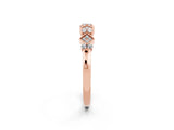 Rose gold Pavé Cushion Moissanite Cluster Eternity Band with Prong Setting_20