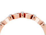Rose gold Pavé Cushion Moissanite Cluster Eternity Band with Prong Setting_22