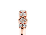 Rose gold Pavé Cushion Moissanite Cluster Eternity Band with Prong Setting_23