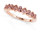 Rose gold Pavé Cushion Morganite Cluster Eternity Band with Prong Setting_19