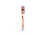 Rose gold Pavé Cushion Morganite Cluster Eternity Band with Prong Setting_20
